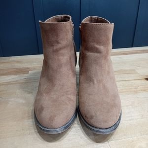 Brown Faux Suede ankle booties
